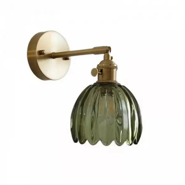 Wandleuchte | Retro Blumen Design | Glas | E14 Akzentbeleuchtung