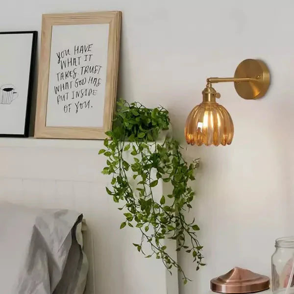Wandleuchte | Retro Blumen Design | Glas | E14 Akzentbeleuchtung
