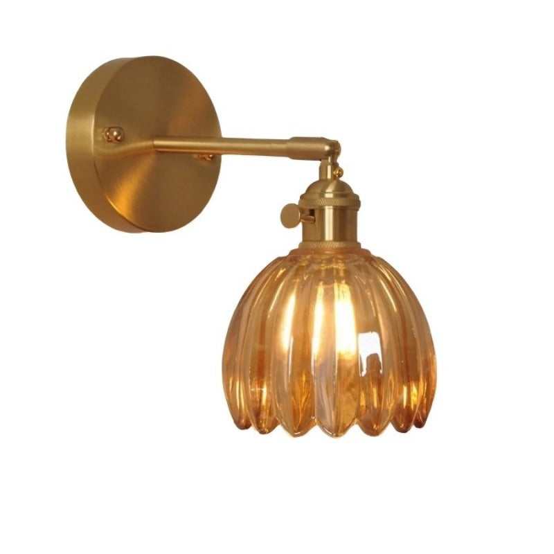 Wandleuchte | Retro Blumen Design | Glas | E14 Akzentbeleuchtung