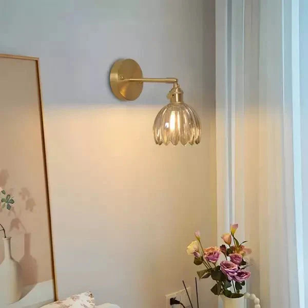 Wandleuchte | Retro Blumen Design | Glas | E14 Akzentbeleuchtung