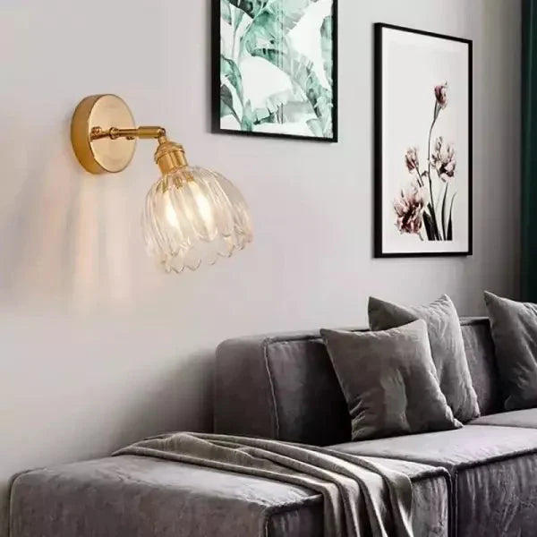 Wandleuchte | Retro Blumen Design | Glas | E14 Akzentbeleuchtung