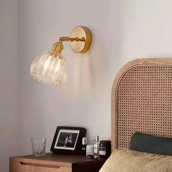 Wandleuchte | Retro Blumen Design | Glas | E14 Akzentbeleuchtung