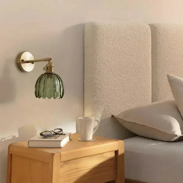 Wandleuchte | Retro Blumen Design | Glas | E14 Akzentbeleuchtung