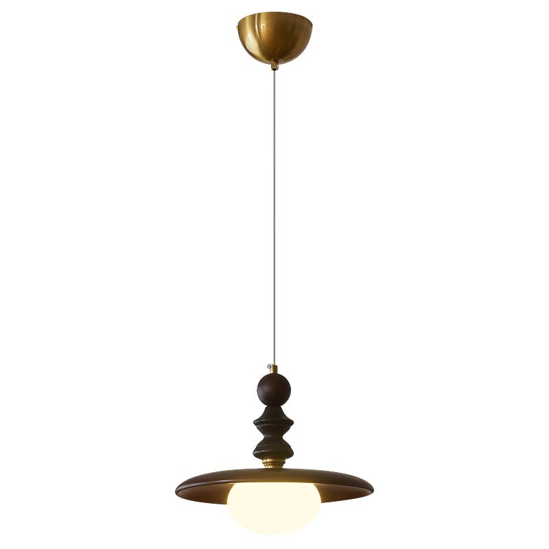 Pendelleuchte Glas & Holz | Integrierte LED | Vintage Modern | Diffuses Licht