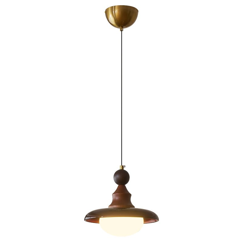 Pendelleuchte Glas & Holz | Integrierte LED | Vintage Modern | Diffuses Licht