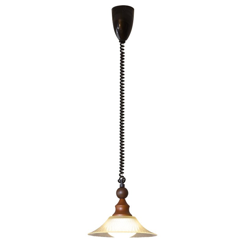 Pendelleuchte Glas & Holz | Integrierte LED | Vintage Modern | Diffuses Licht