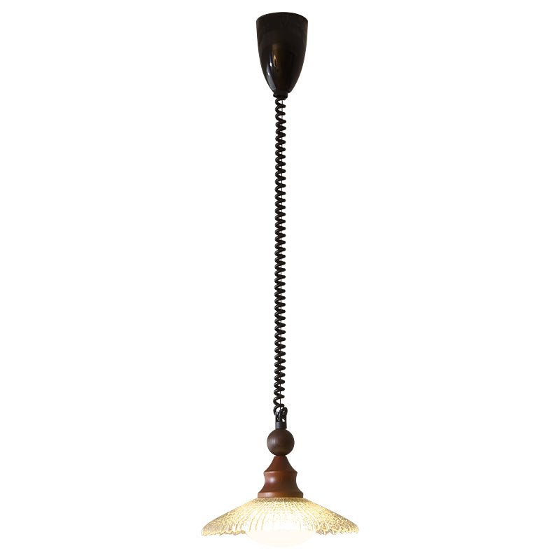 Pendelleuchte Glas & Holz | Integrierte LED | Vintage Modern | Diffuses Licht