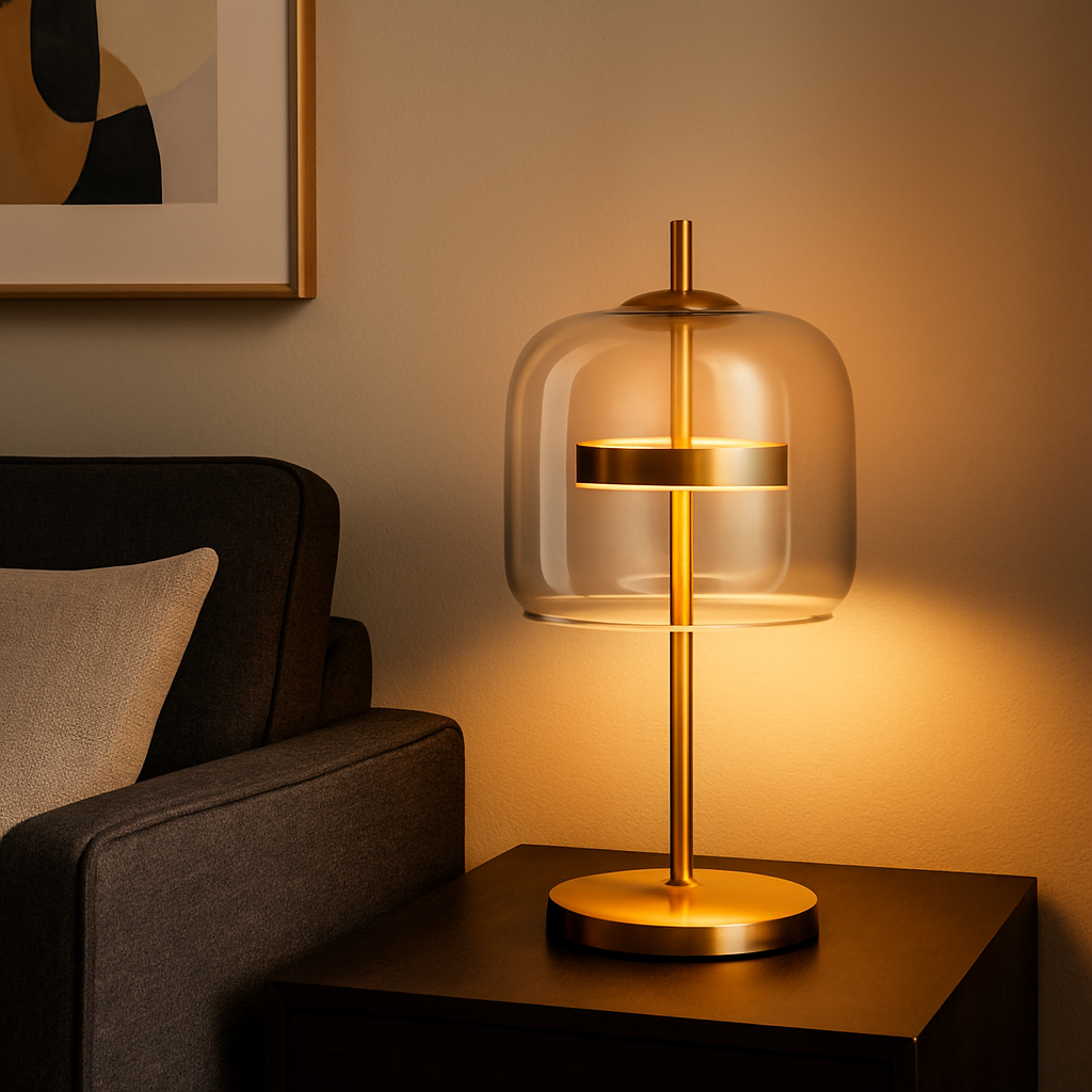 LED-Tischlampe Glas Kugel | Gold | Modern | Indoor