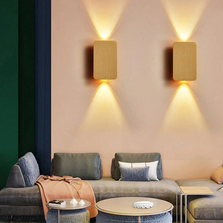 LED-Wandleuchte | Rechteckiges Nordisches Minimaldesign | 2-Flammig