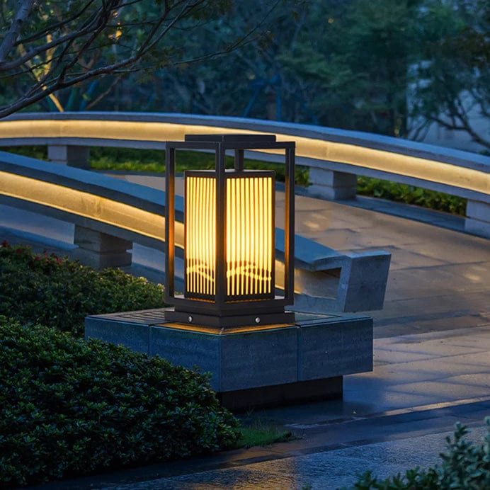 Solar-Pollerleuchte Käfigdesign | LED Warmweiß | IP65 | Garten & Terrasse