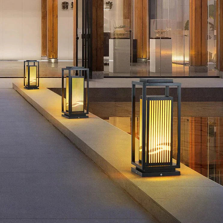 Solar-Pollerleuchte Käfigdesign | LED Warmweiß | IP65 | Garten & Terrasse