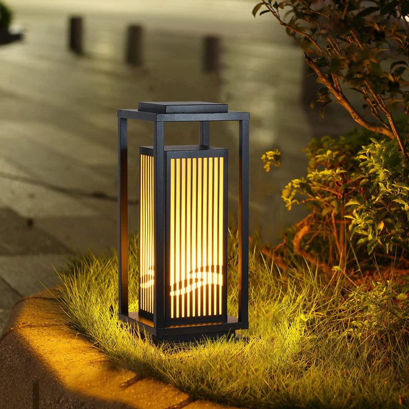 Solar-Pollerleuchte Käfigdesign | LED Warmweiß | IP65 | Garten & Terrasse