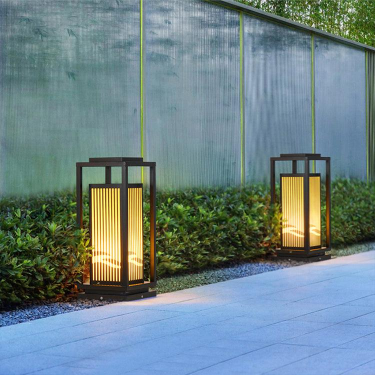 Solar-Pollerleuchte Käfigdesign | LED Warmweiß | IP65 | Garten & Terrasse