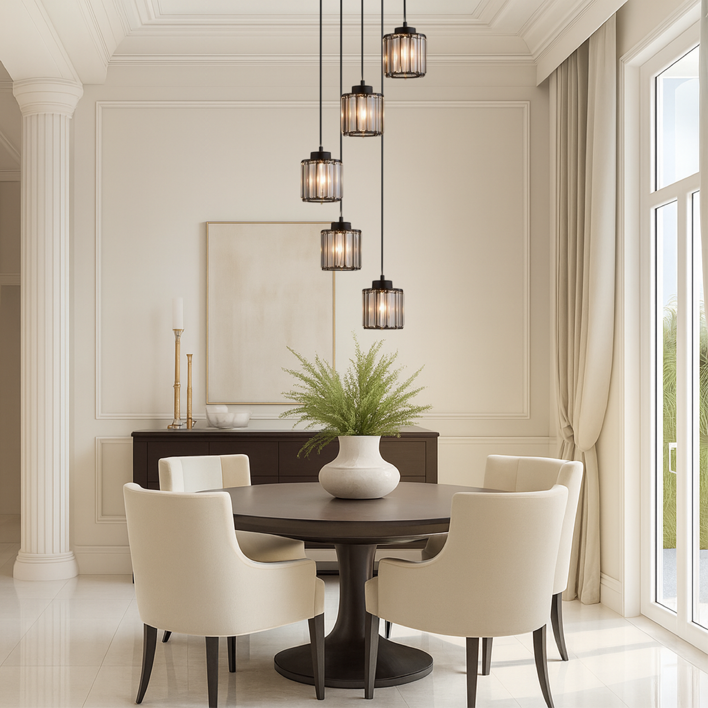 LED-Kronleuchter | Kristall-Cascading | Höhenverstellbar | Wohnzimmer & Treppenhaus