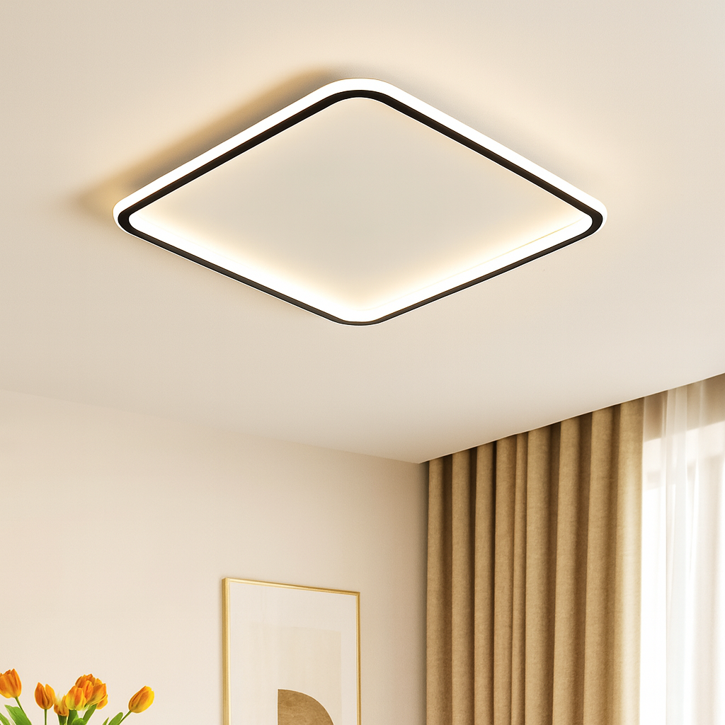 LED-Deckenleuchte Quadratisch | Skandinavisch | Warmweiß | Flach