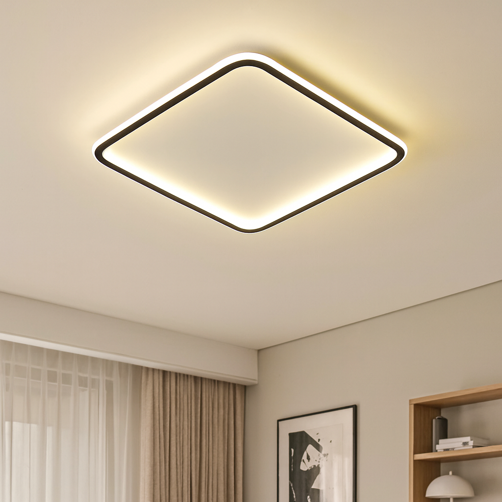 LED-Deckenleuchte Quadratisch | Skandinavisch | Warmweiß | Flach