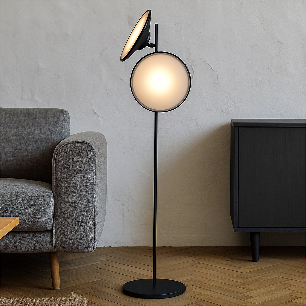 Stehlampe Doppel-Kugel | LED | Warmweiß | Modern