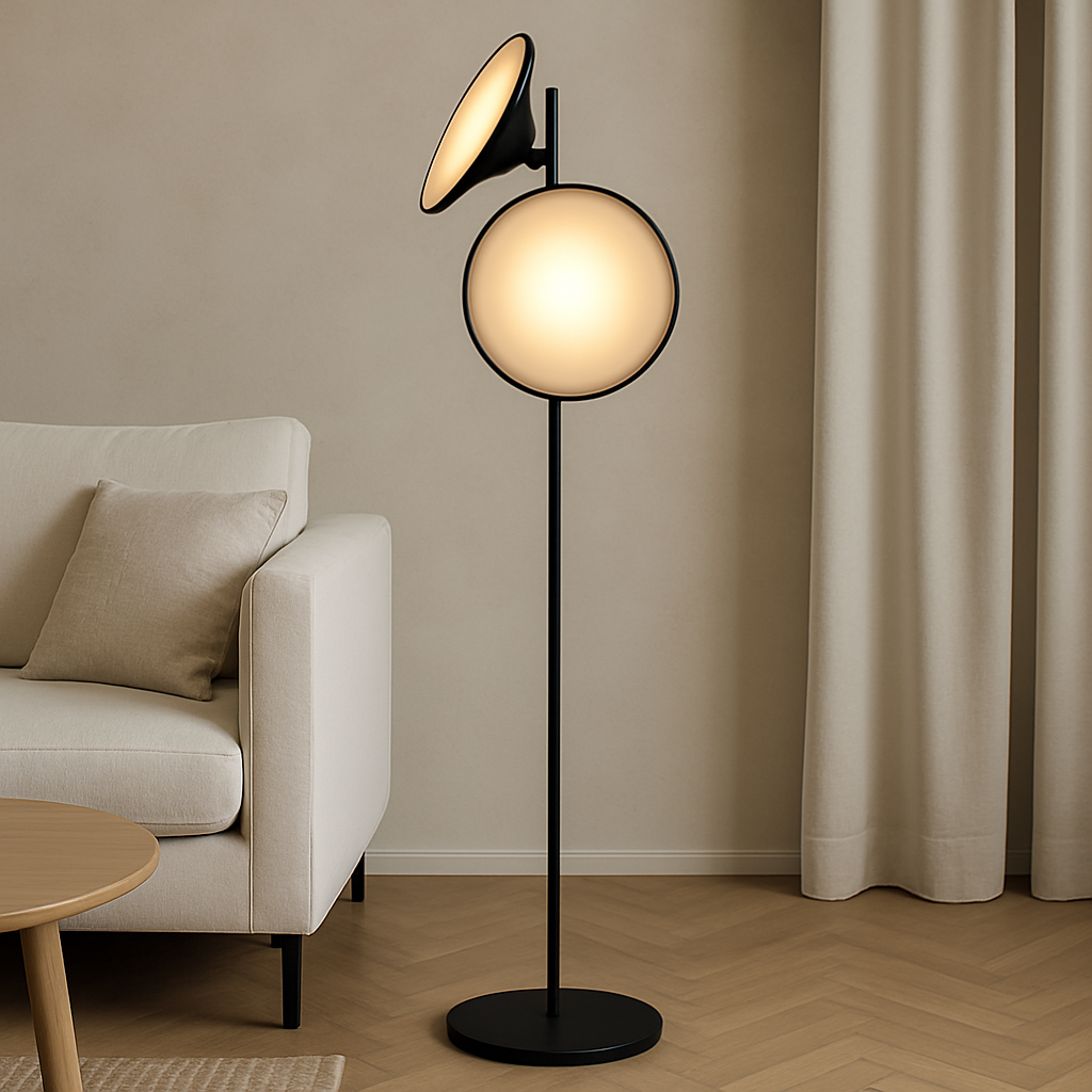 Stehlampe Doppel-Kugel | LED | Warmweiß | Modern