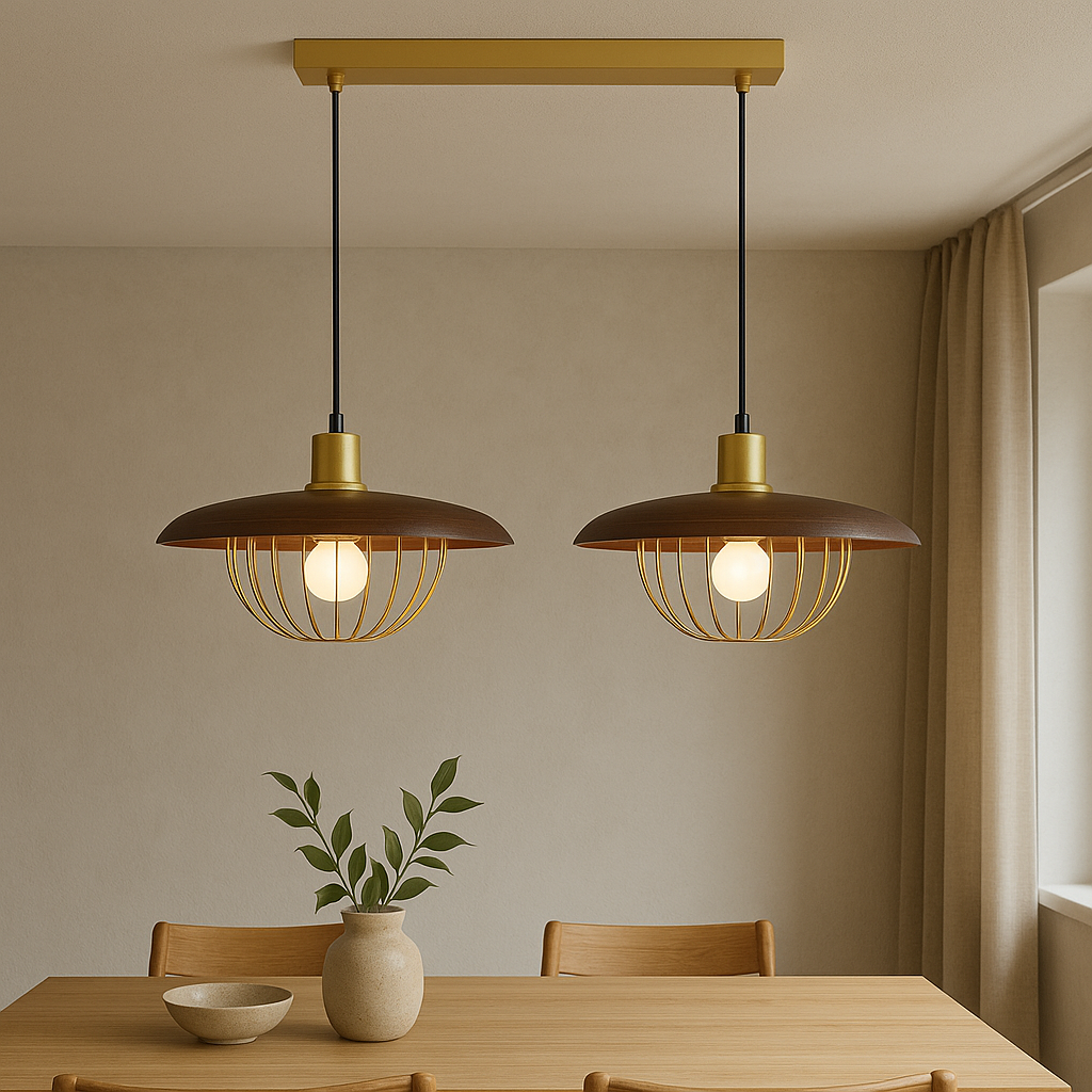 Pendelleuchte Holzoptik Käfig | E27 | LED | Skandinavisch