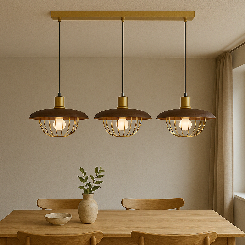 Pendelleuchte Holzoptik Käfig | E27 | LED | Skandinavisch
