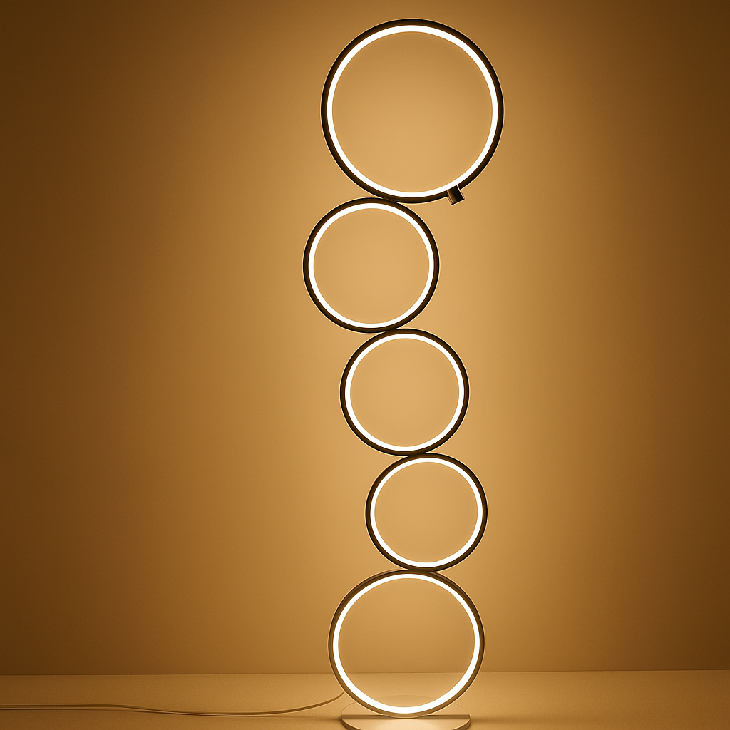 Stehlampe LED Ringe | Modern | 3000K Warmweiß | Minimalistisch