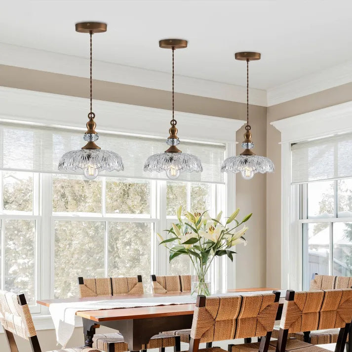 Glas-Pendelleuchte Mini | Mid-Century Stil | E26/E27 LED | Kücheninsel