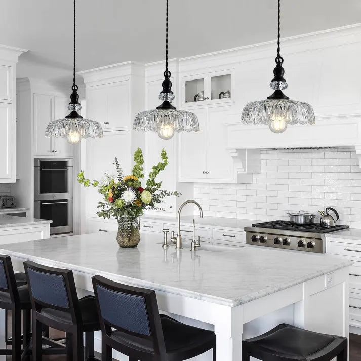 Glas-Pendelleuchte Mini | Mid-Century Stil | E26/E27 LED | Kücheninsel