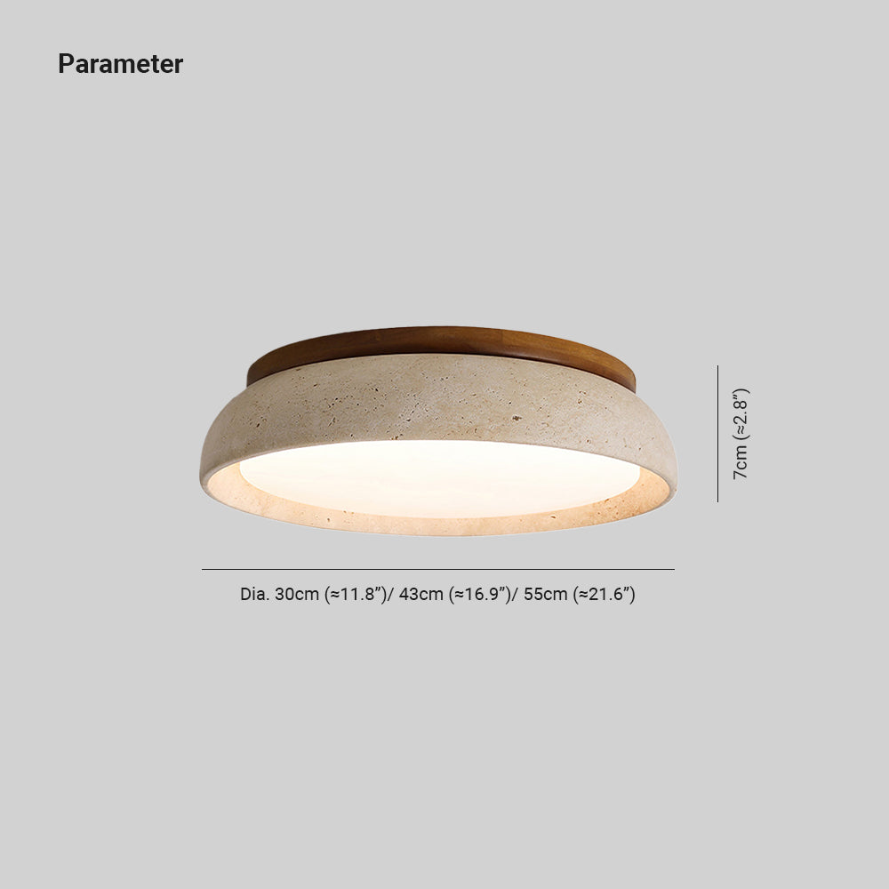 Deckenleuchte | Travertin & LED | Modernes Lichtdesign