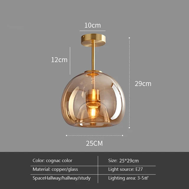 Deckenleuchte | Glas & Industrial | Gold & Schwarz | Wohnzimmer & Esszimmer