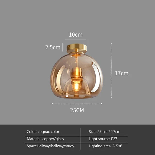 Deckenleuchte | Glas & Industrial | Gold & Schwarz | Wohnzimmer & Esszimmer
