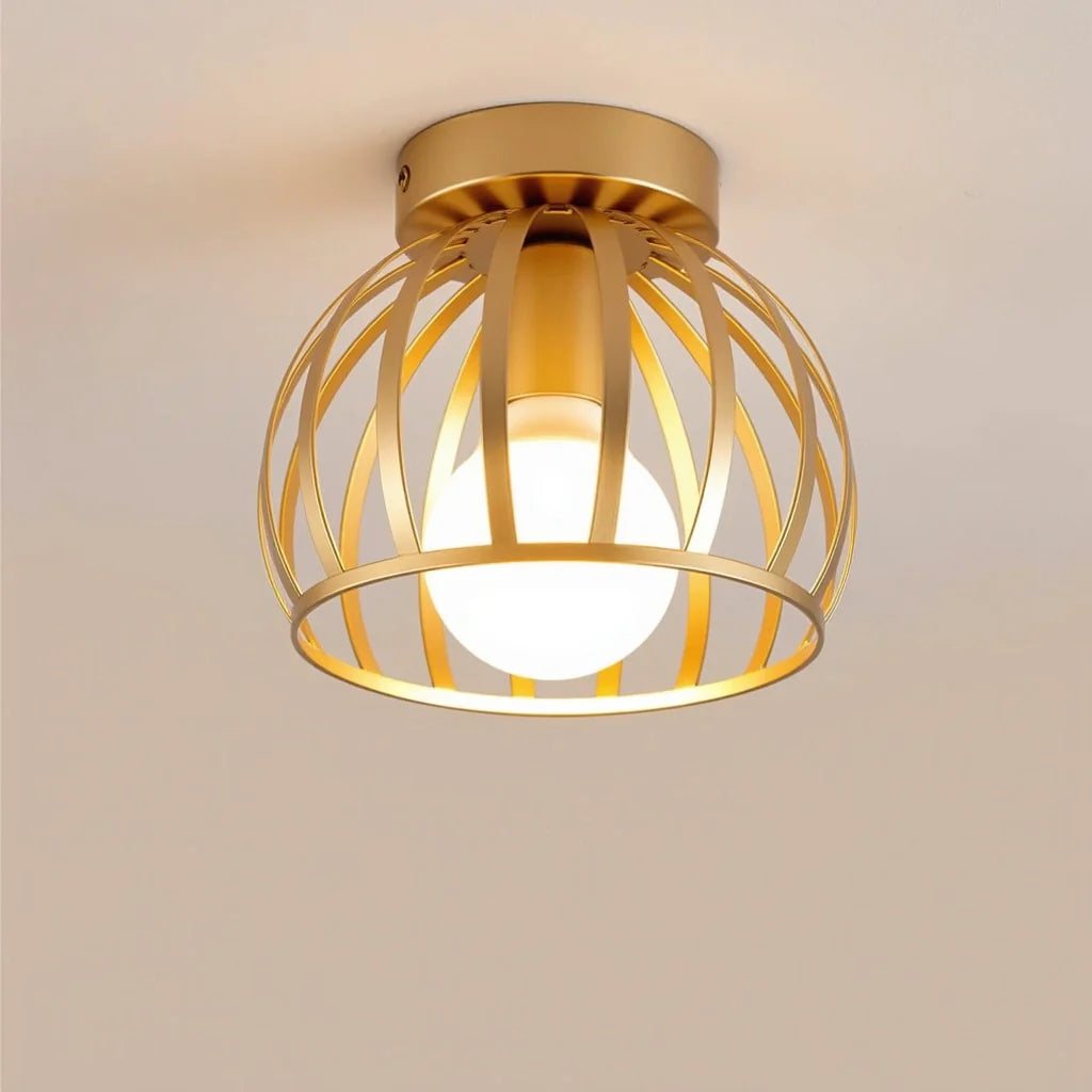 Industrial-Deckenleuchte | Gold | E27 | Wohnzimmer & Flur