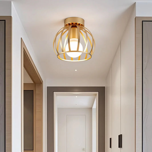 Industrial-Deckenleuchte | Gold | E27 | Wohnzimmer & Flur