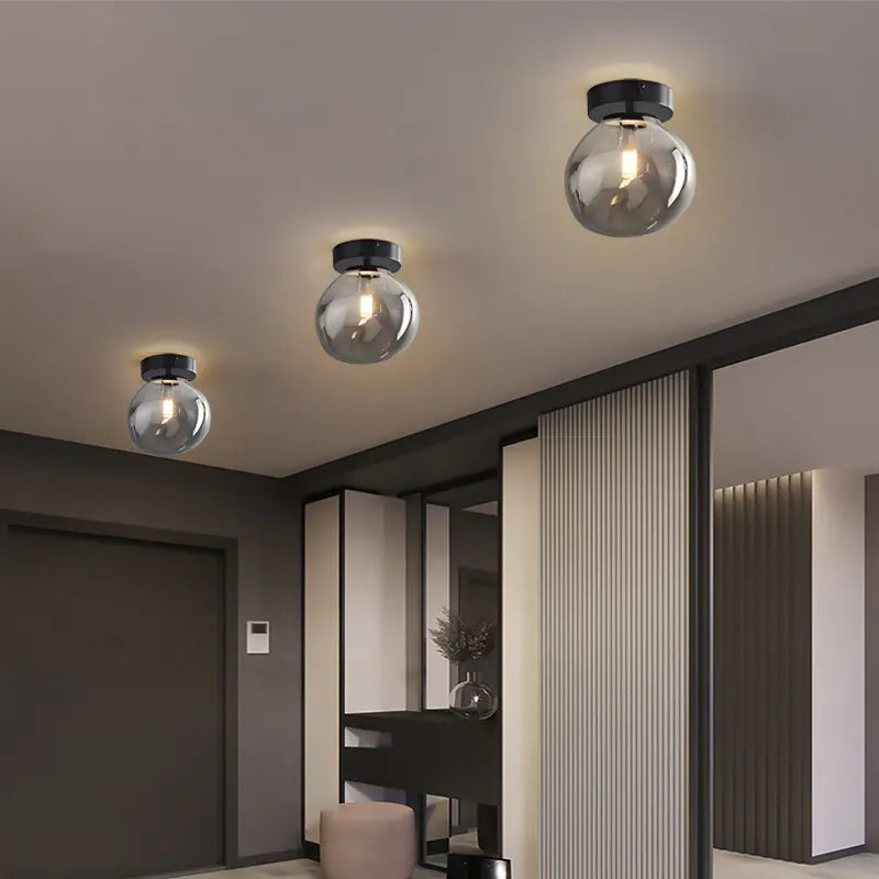 Deckenleuchte | Glas & Industrial | Gold & Schwarz | Wohnzimmer & Esszimmer