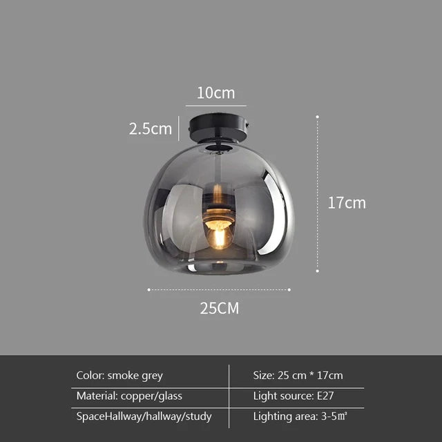 Deckenleuchte | Glas & Industrial | Gold & Schwarz | Wohnzimmer & Esszimmer