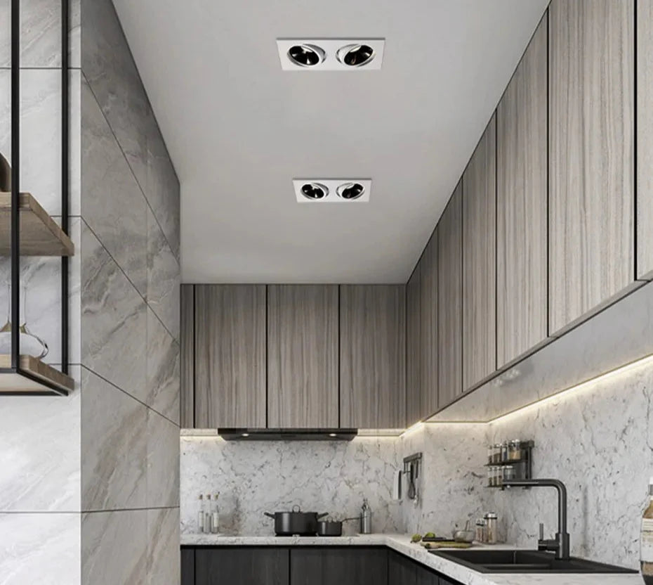 LED-Deckenstrahler | Schwarz & Weiß | Dimmbar | Wohnzimmer & Flur