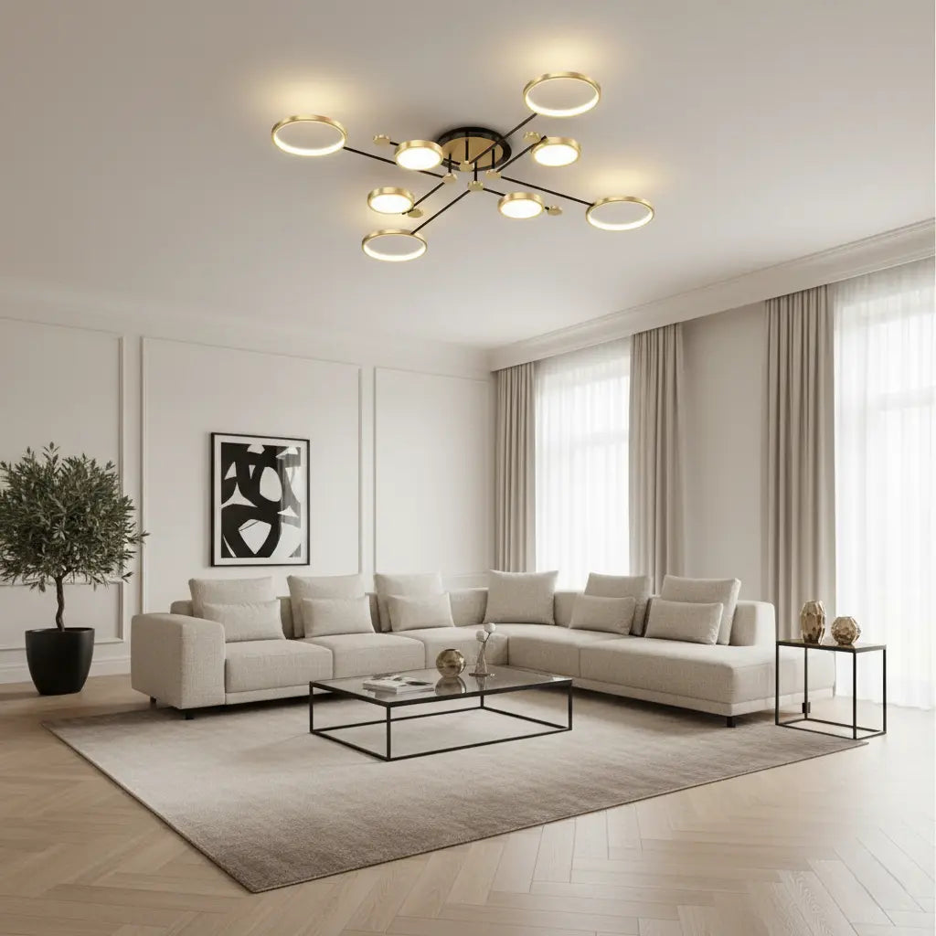 LED-Deckenleuchte | Design-Ringe | Modern & Dimmbar | Wohnzimmer & Esszimmer