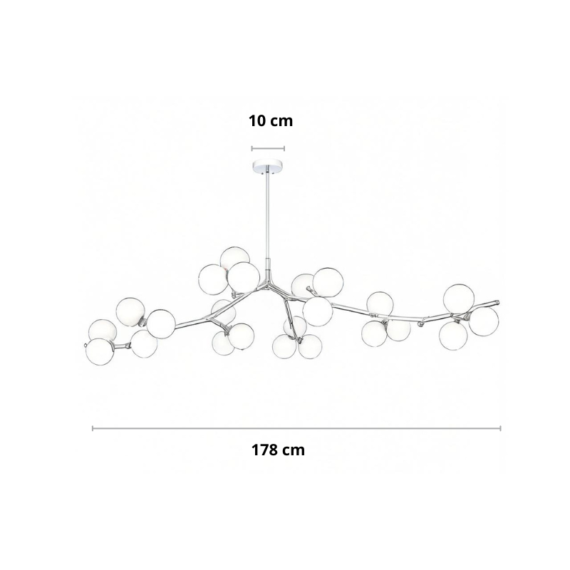 Deckenleuchte Wohnzimmer | Schwarz | Glaskugeln | Warmes Licht