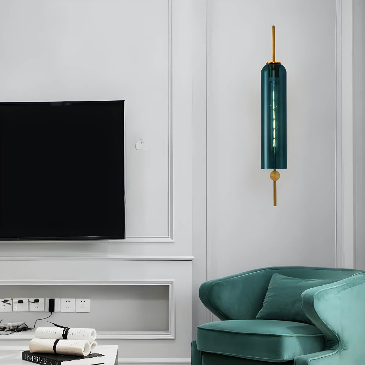 Glas-Wandleuchte Modern | E27 LED | Glas & Eisen | Designerstil