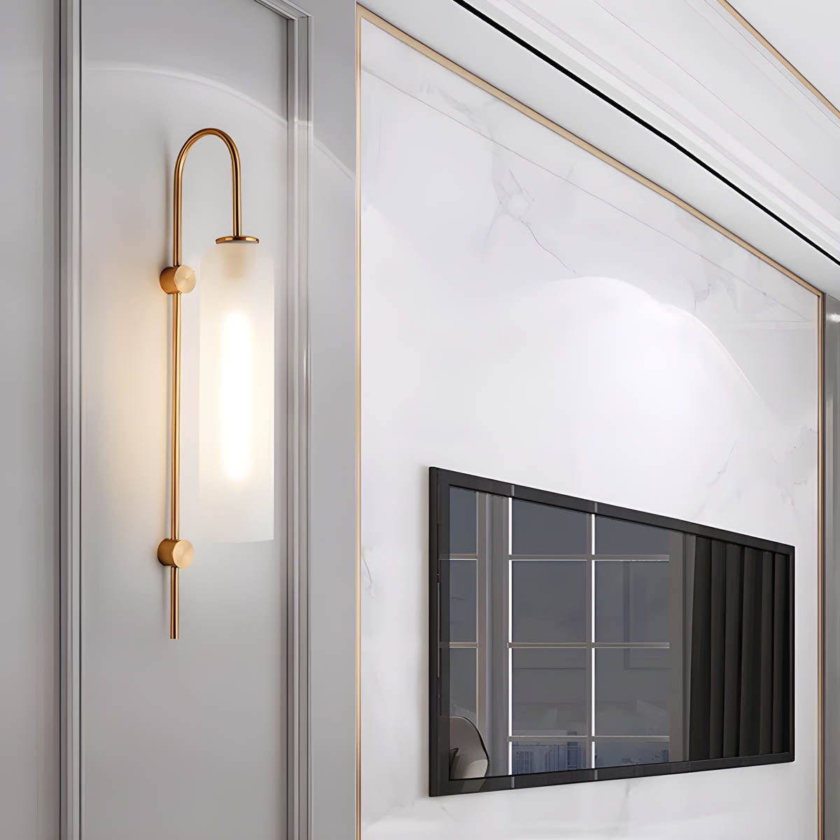 Glas-Wandleuchte Modern | E27 LED | Glas & Eisen | Designerstil