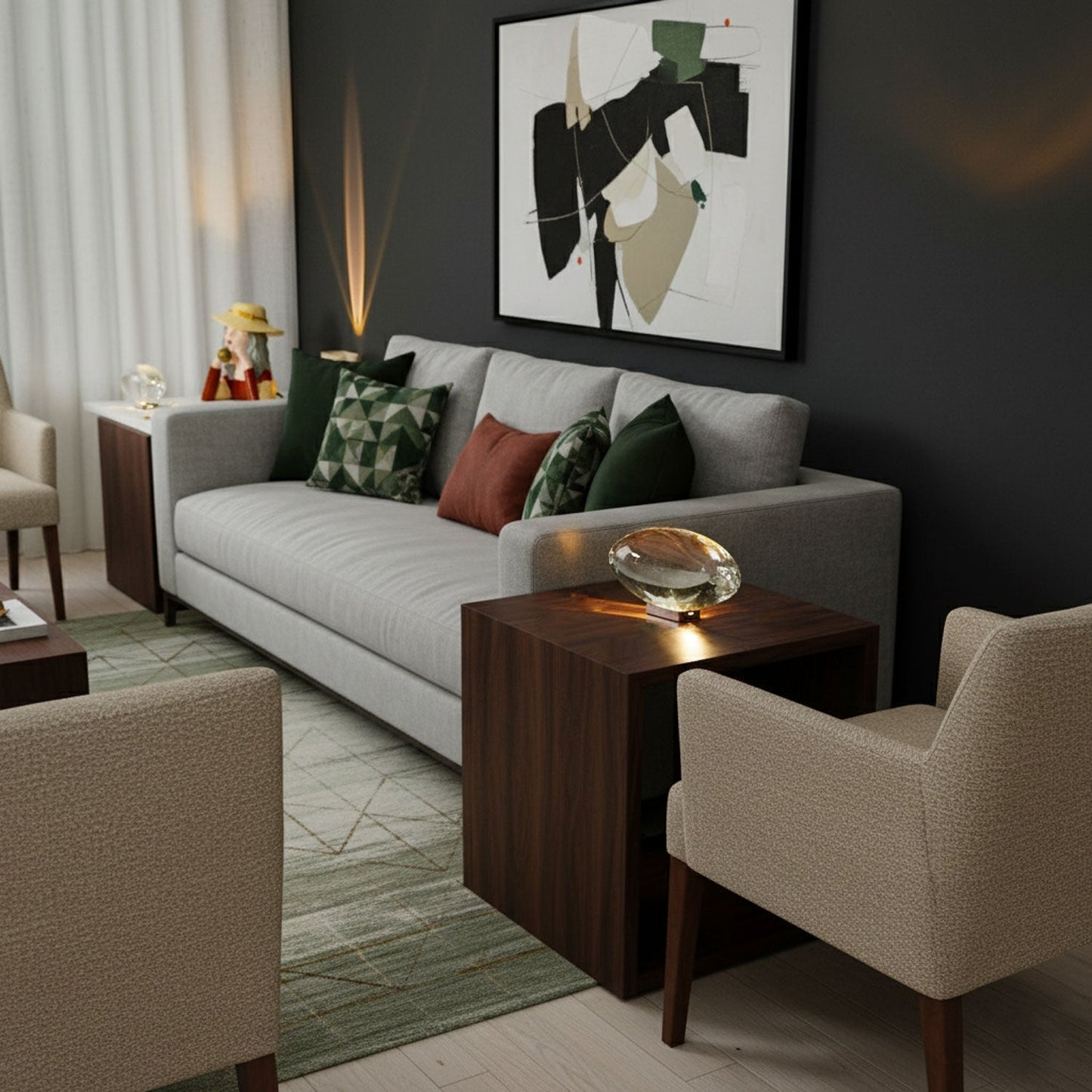 Tischlampe | LED | Kristall & Chrom | Modern Elegant