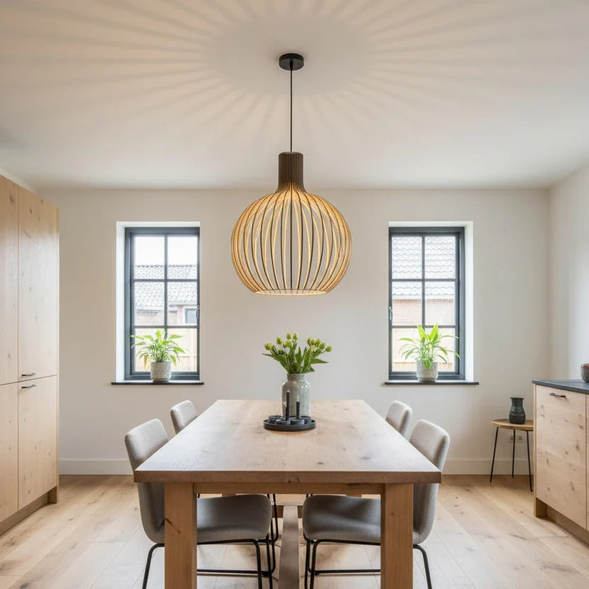 Pendelleuchte | Holz | Ø35 cm / 45 cm / 55 cm | Wohnzimmer & Esszimmer
