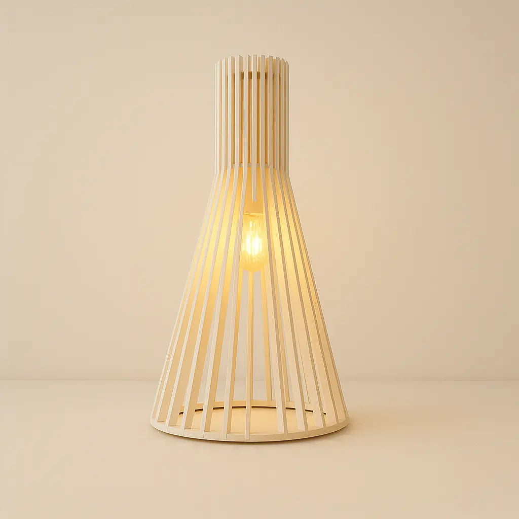 Wandleuchte | Holz & Schwarz/Weiß | Warmes Licht | Wohnzimmer & Flur