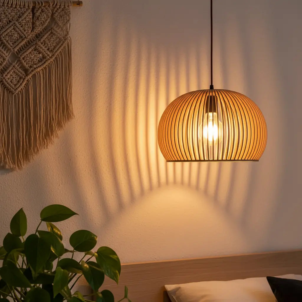 Pendelleuchte | Holz Kugelform Ø33 cm & Ø45 cm | Natürlich & Warm