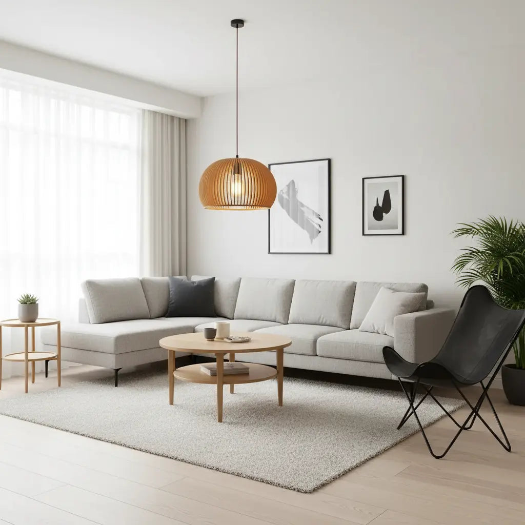 Pendelleuchte | Holz Kugelform Ø33 cm & Ø45 cm | Natürlich & Warm