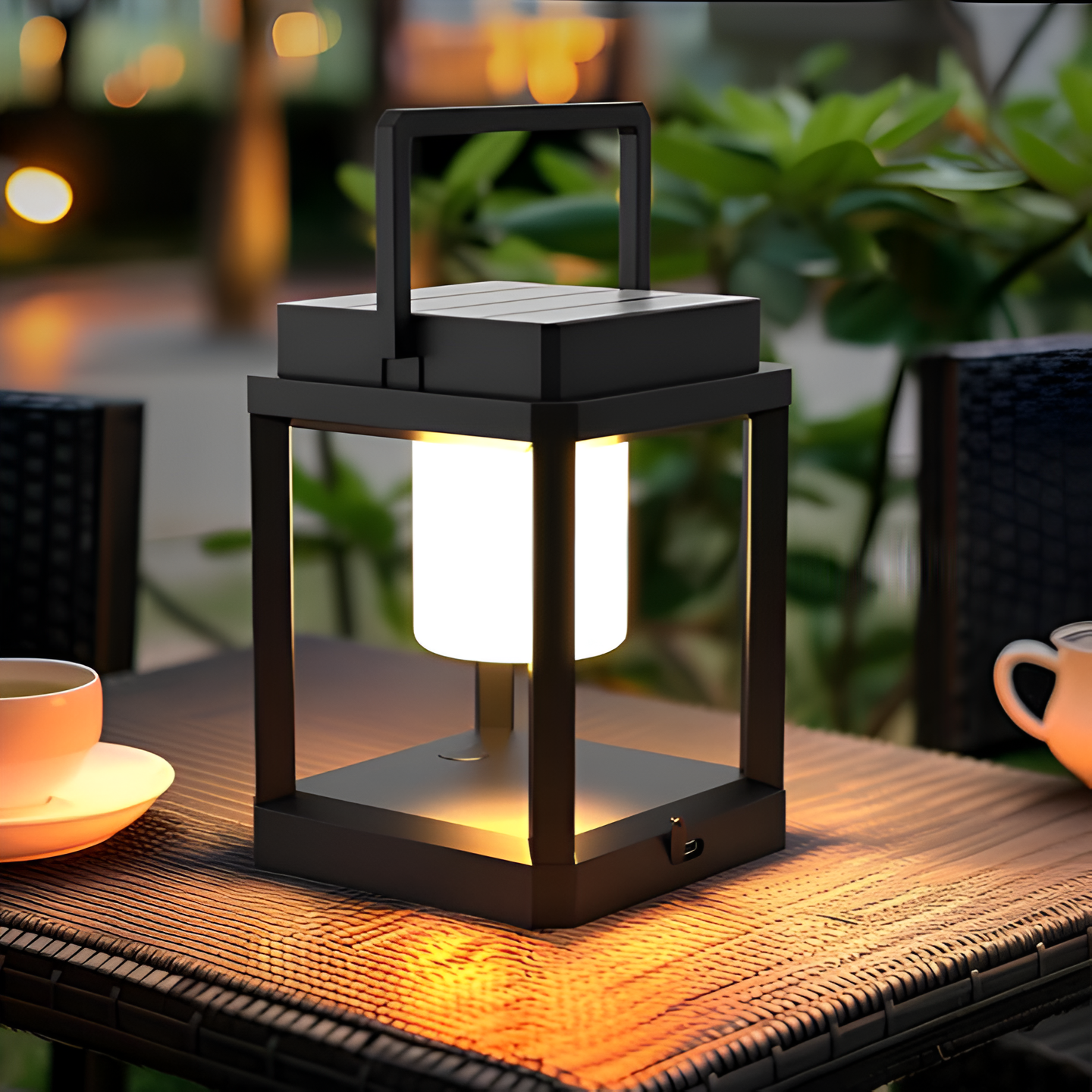 Solar-Outdoor-Laterne LED | Tragbar mit Griff | USB & Solar | IP44