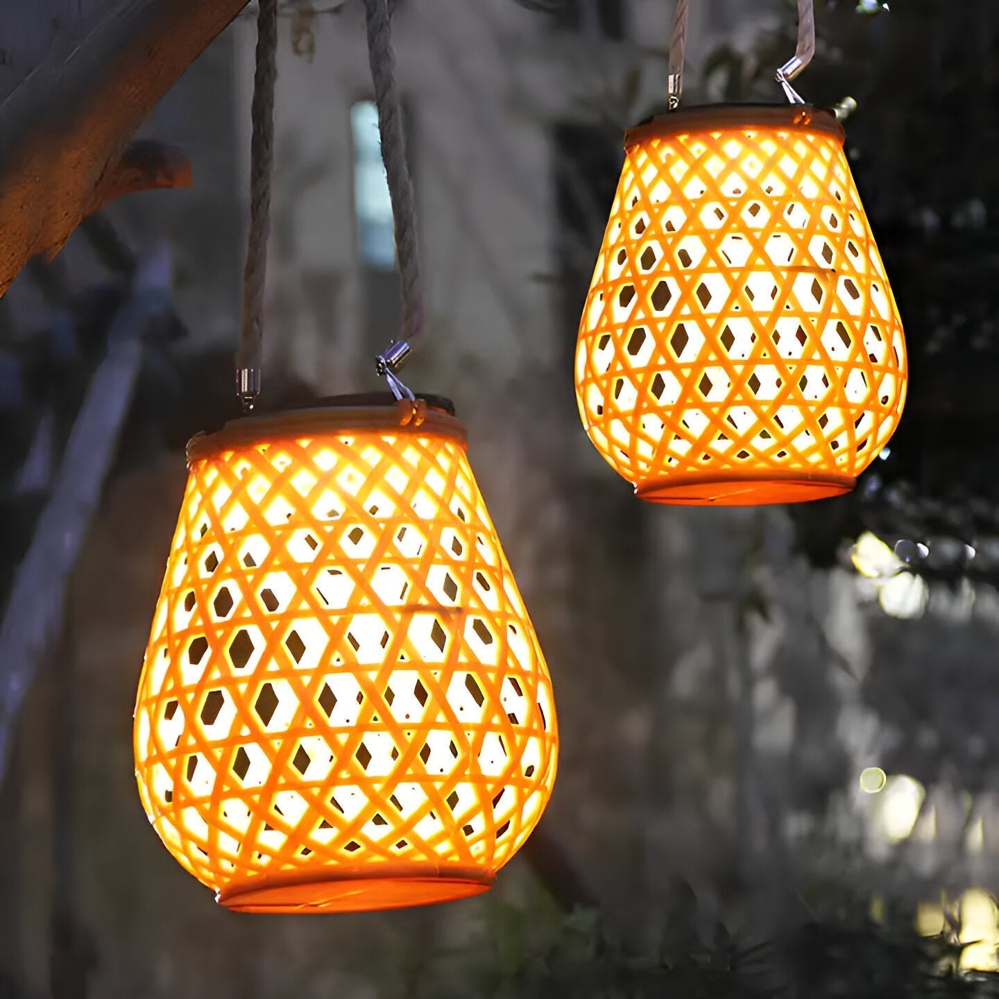 Solar-Outdoor-Laterne Rattanoptik | LED Warmweiß | Garten & Terrasse