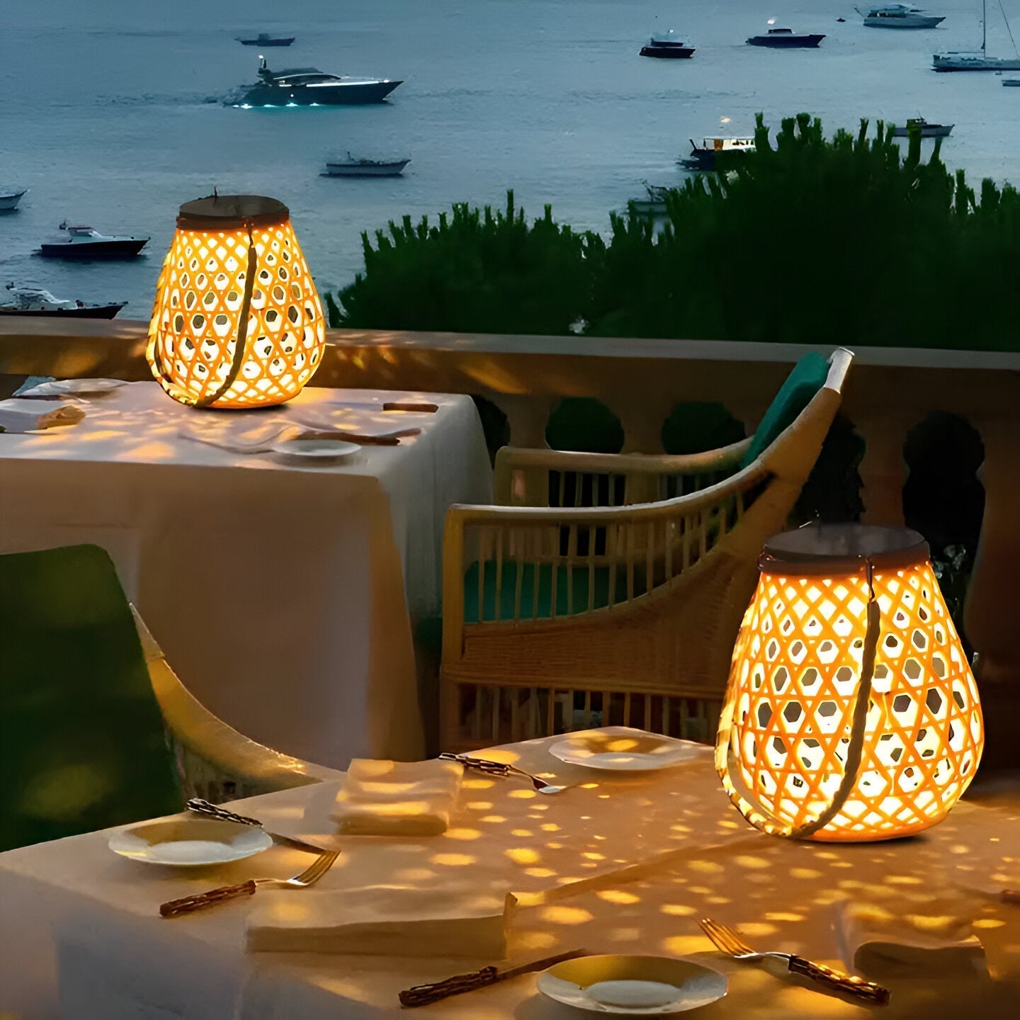 Solar-Outdoor-Laterne Rattanoptik | LED Warmweiß | Garten & Terrasse