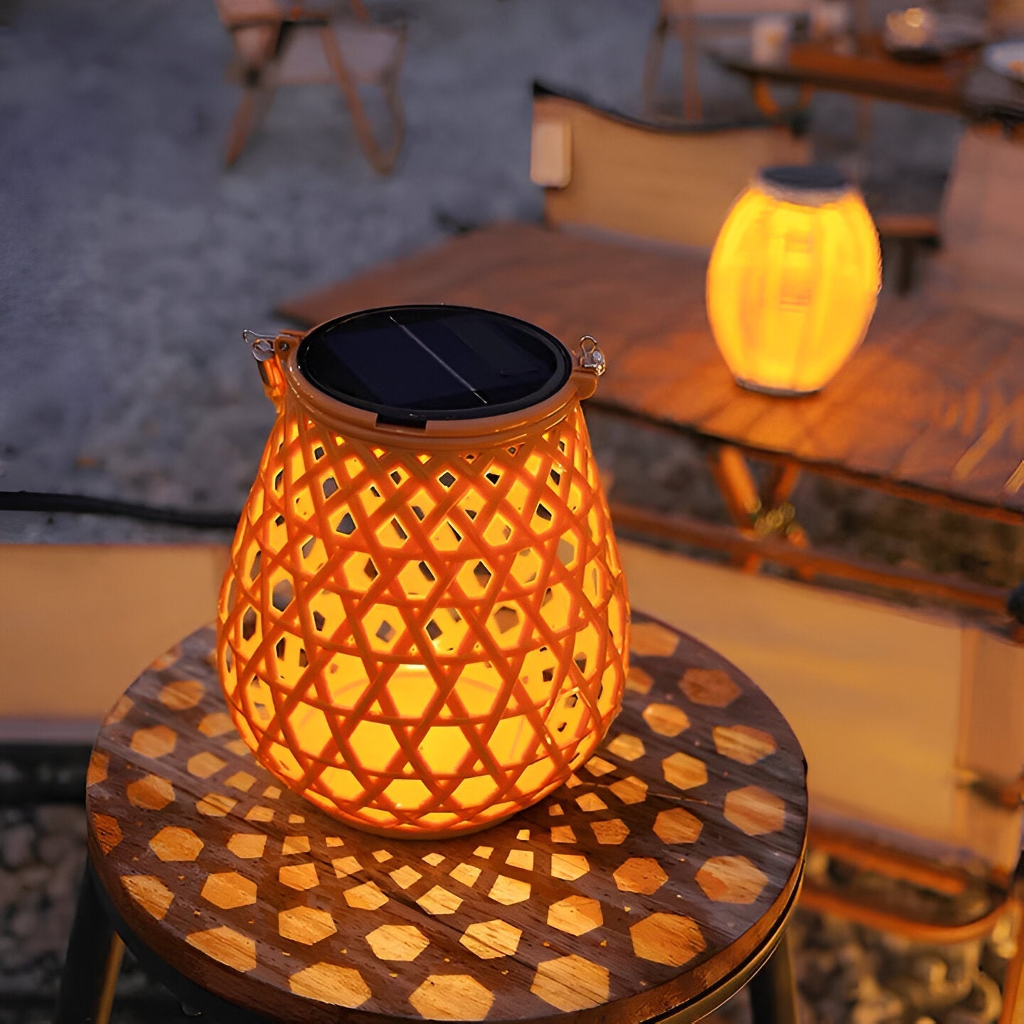 Solar-Outdoor-Laterne Rattanoptik | LED Warmweiß | Garten & Terrasse