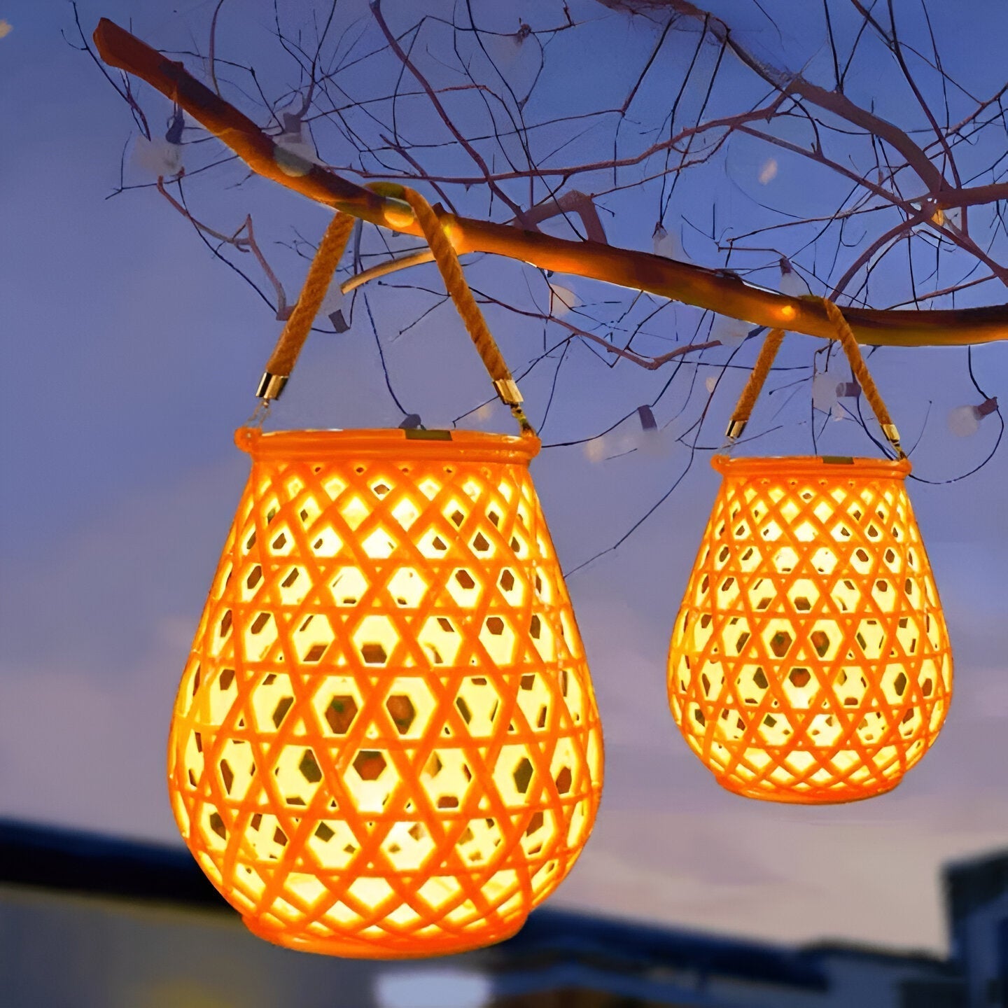 Solar-Outdoor-Laterne Rattanoptik | LED Warmweiß | Garten & Terrasse