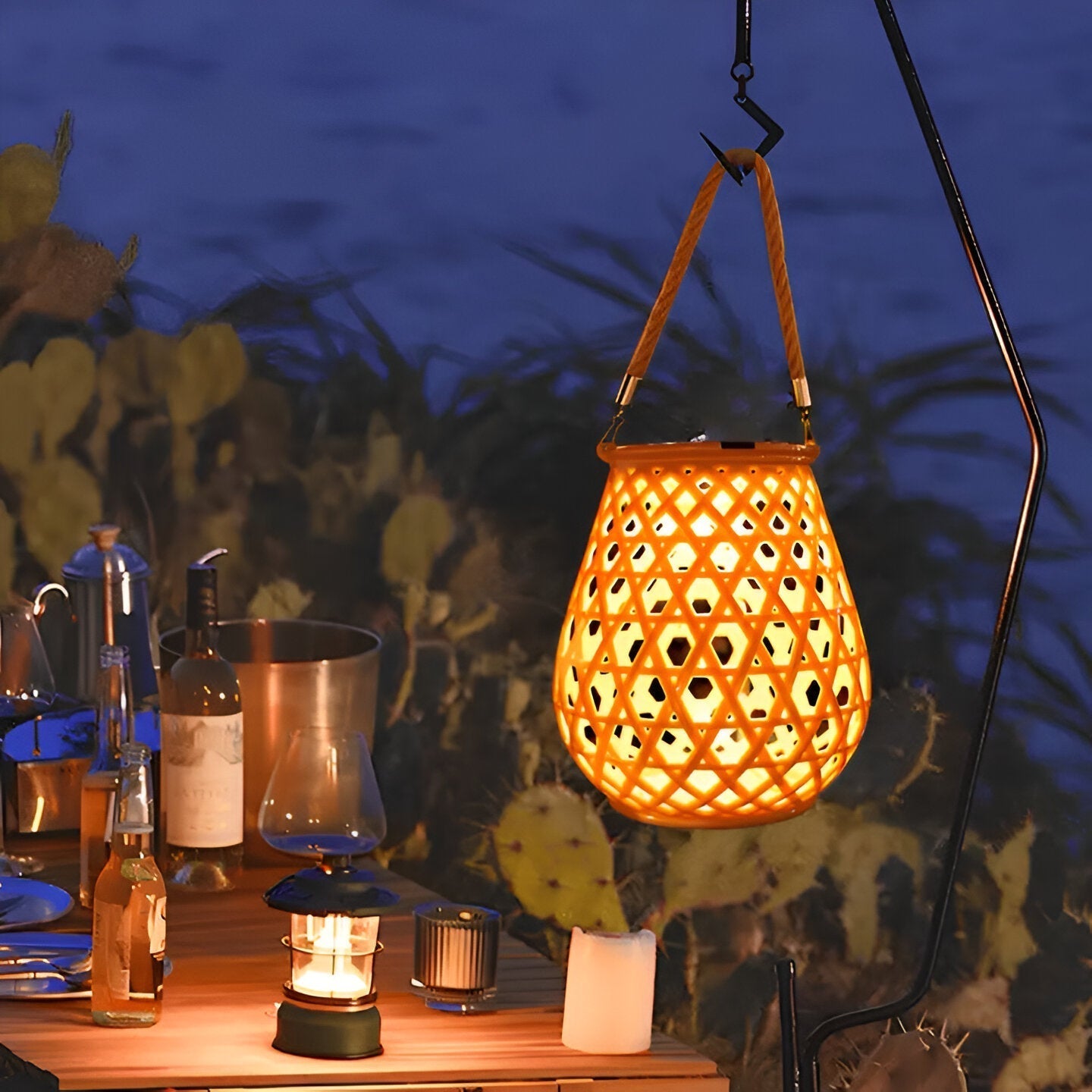 Solar-Outdoor-Laterne Rattanoptik | LED Warmweiß | Garten & Terrasse